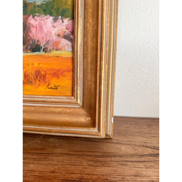 Orange Original Impressionist Landscape Oil Painting For Sale - Image 8 of 16