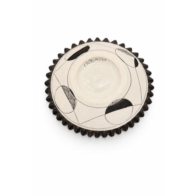 Brutalist Caltagirone Ceramic Geometric Centerpiece with Pinecone Scales, 2000s For Sale - Image 3 of 11