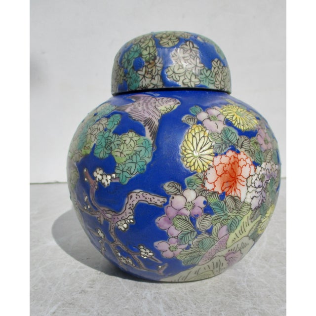 Early 20th Century Antique Qing Dynasty Famille Rose Blue Glaze For Sale - Image 5 of 11