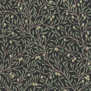 SAMPLE - Boråstapeter Olivträd Wallpaper In Spruce And Midnight For Sale