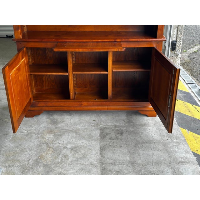 20th Century Cherry Wood Bookcase with Sliding Writing Surface, 1920s For Sale - Image 4 of 18