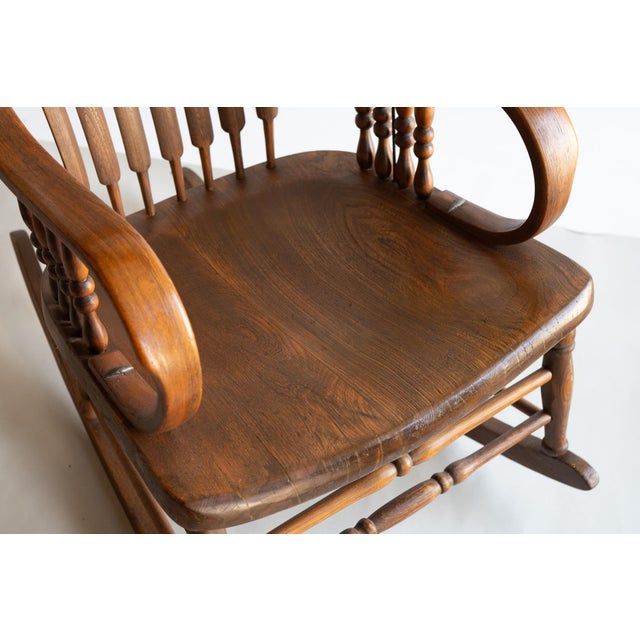 Antique Rocking Chair With Embellishments and Masterful Elegant Arms and Back! For Sale - Image 9 of 10