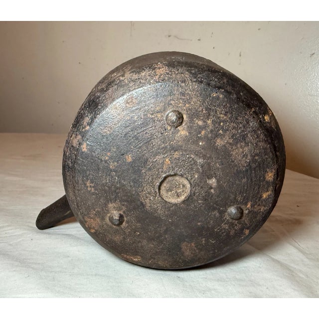 Rare Antique Early 19th Century Japanese Cast Iron Lacquer Sake Kettle Tea Pot For Sale - Image 16 of 16