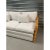 Wood Crespi Style Rattan Sofa With Quadrille Upholstery For Sale - Image 7 of 12