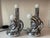 A rare pair of chrome table lamps by Giovanni Banci. Lamps have been rewired with dimmers on the cords. Lamps have some...