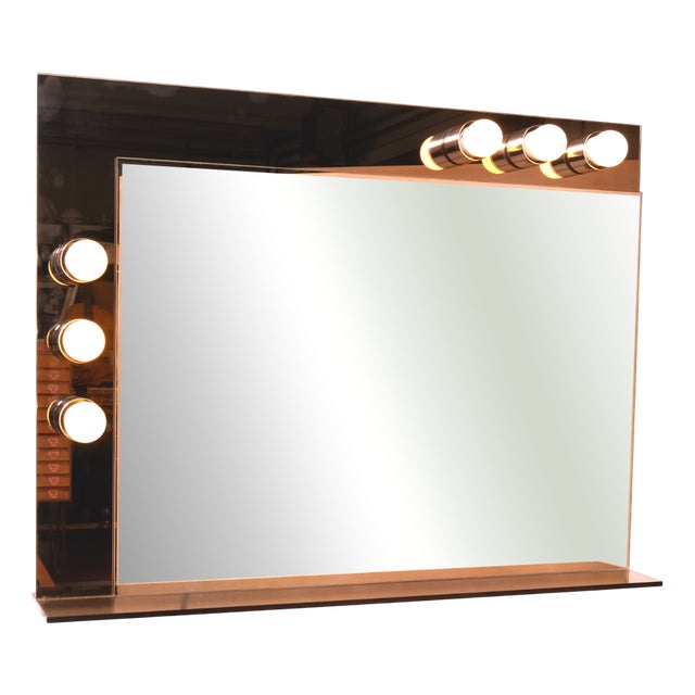Vintage Bathroom Mirror with Lights, 1960s For Sale