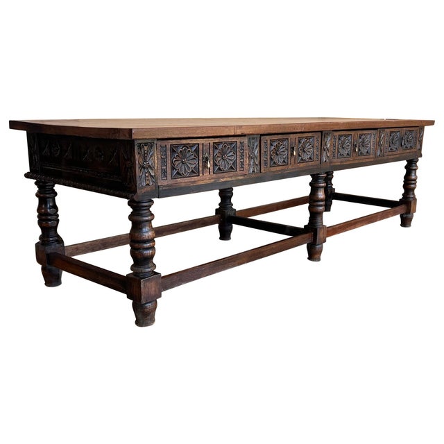 Late 18th Century Spanish Refectory Table or Farm Table with Four Drawers For Sale - Image 16 of 18