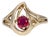 Madagascar Ruby Estate Ring in Solid 14k Yellow Gold – Round, 5mm, Size 6.5 For Sale