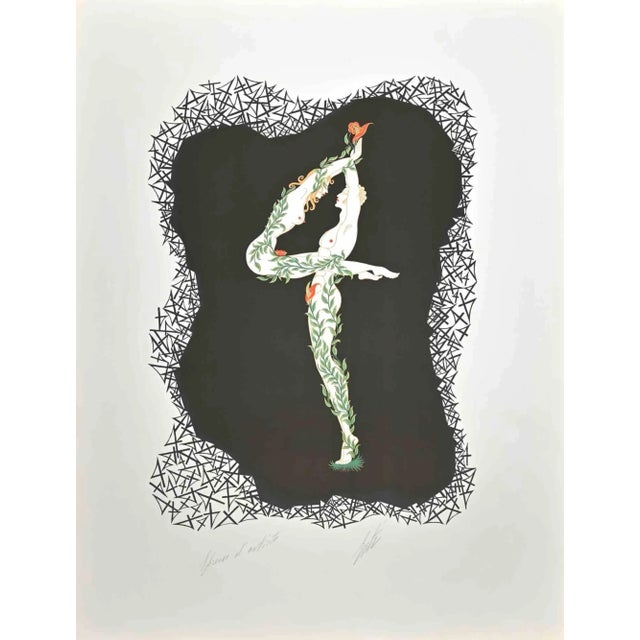 Modern Erté, Le 4, Lithograph, 1968 For Sale - Image 3 of 3