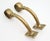 Mid 20th Century Pair of Reclaimed Brass Upright Bar Mount Rail Brackets For Sale - Image 5 of 6