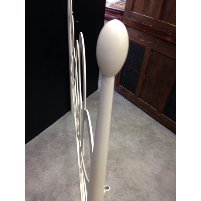 Shabby Chic White Iron Headboard For Sale - Image 4 of 4