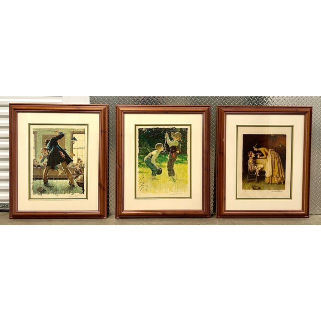 1970s Norman Rockwell Tom Sawyer Suite of 3 Framed Limited-Edition Collotypes For Sale - Image 13 of 18