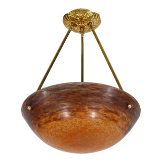 1920s French Art Deco Pendant Light by Muller Freres Gv De Croismare France For Sale