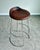 Contemporary Set of 3 McGuire Wood and Stainless Steel Swivel Bar Stool For Sale - Image 3 of 7