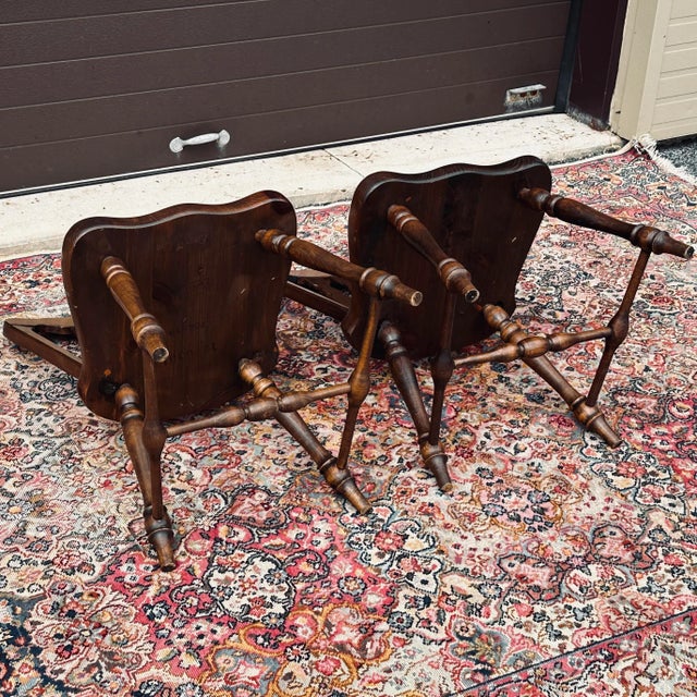Vintage Ethan Allen Old Tavern Antiqued Pine Country Dining Side Chairs 12-6031 - a Pair For Sale - Image 11 of 13