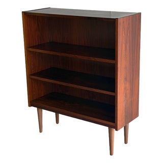 Mid Century Danish Rosewood Bookcase – Vintage Scandinavian Open Shelving Cabinet 1960s For Sale