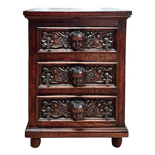 Antique Spanish Renaissance Revival Nightstand For Sale
