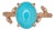 2.1Ct Sonoran Turquoise Ring With Natural Diamond Accents: Solid 14k Gold, Size 6.75 For Sale