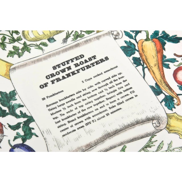 Piero Fornasetti Vintage Piero Fornasetti "Recipe" Porcelain Plates Set of 3, 1950's For Sale - Image 4 of 10