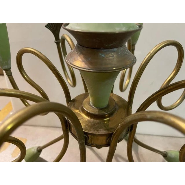 1950s Italian Bronze Chandelier from Stilnovo, 1950s For Sale - Image 5 of 10