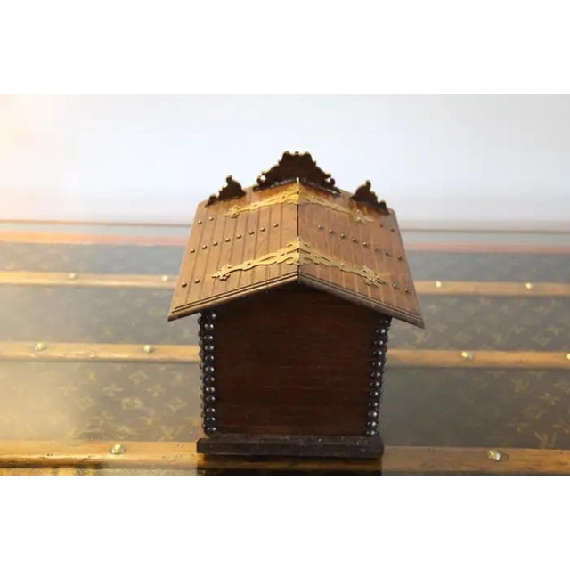 French Cigar Box with Bronze Dog in Dog House, 1890s For Sale - Image 6 of 16