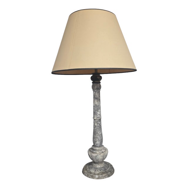 Large French Marble Lamp, 1910 For Sale