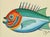 Pop Art Original Hand-Painted Fish Painting in a Hand-Painted Frame For Sale - Image 3 of 3