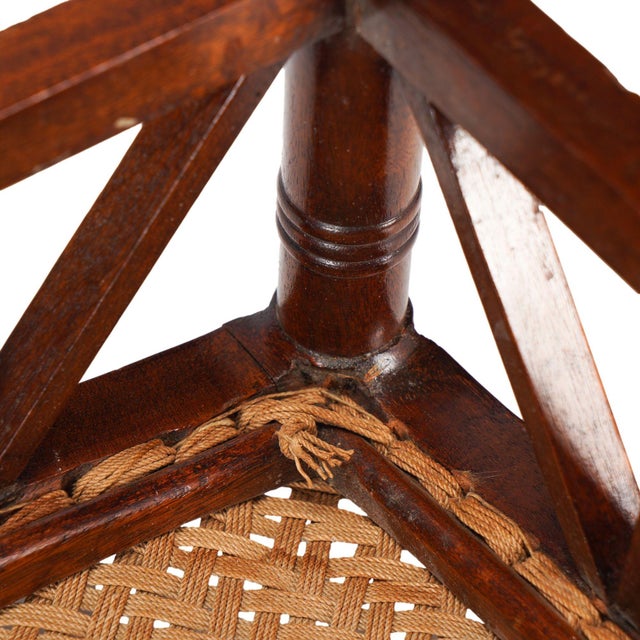 Brown Double Thebes Stool by Liberty of London, C. 1870-1900 For Sale - Image 8 of 9