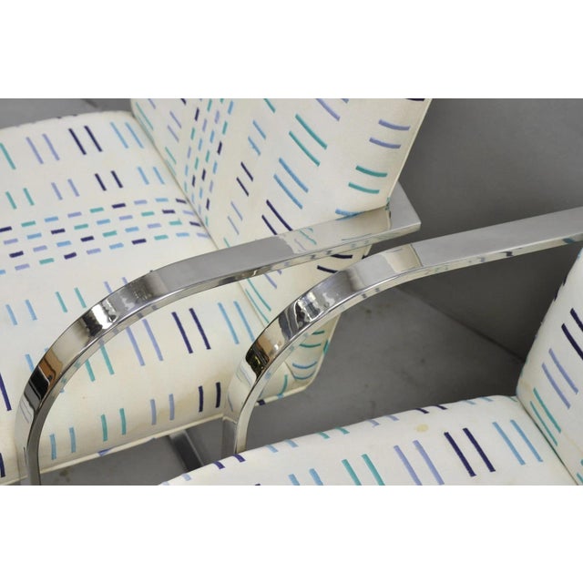Vintage Mid Century Modern Brno Style Chrome Cantilever Arm Chairs after Milo Baughman - a Pair For Sale - Image 11 of 15