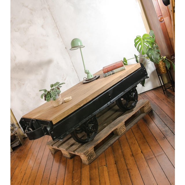 Vintage French Mining Cart Coffee Table, 1920s For Sale - Image 16 of 18
