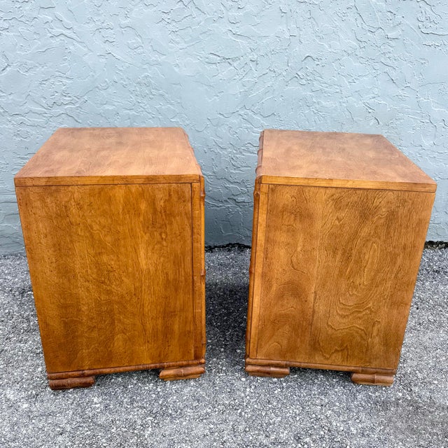 Vintage Coastal Faux Bamboo and Wicker Nightstands - A Pair For Sale - Image 4 of 8