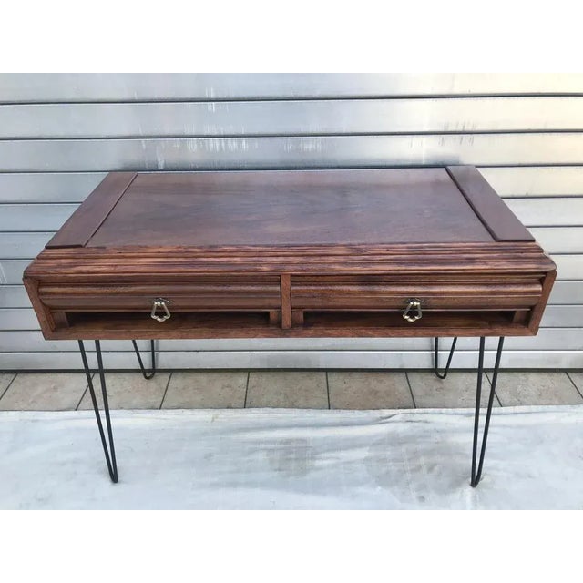Walnut & Metal Desk For Sale - Image 6 of 18