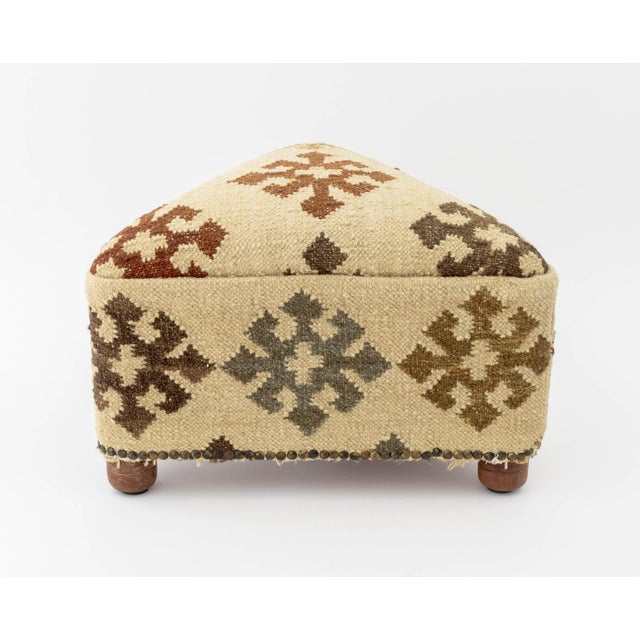 George Smith George Smith Style Kilim Upholstered Footstool For Sale - Image 4 of 9
