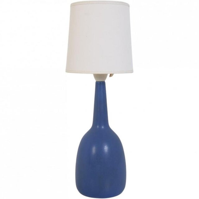 Ceramic Blue Ceramic Lamp from Palshus, 1960s For Sale - Image 7 of 7
