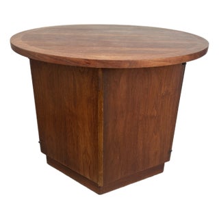 Lane Furniture Round Solid Walnut Accent Table 1960’s For Sale