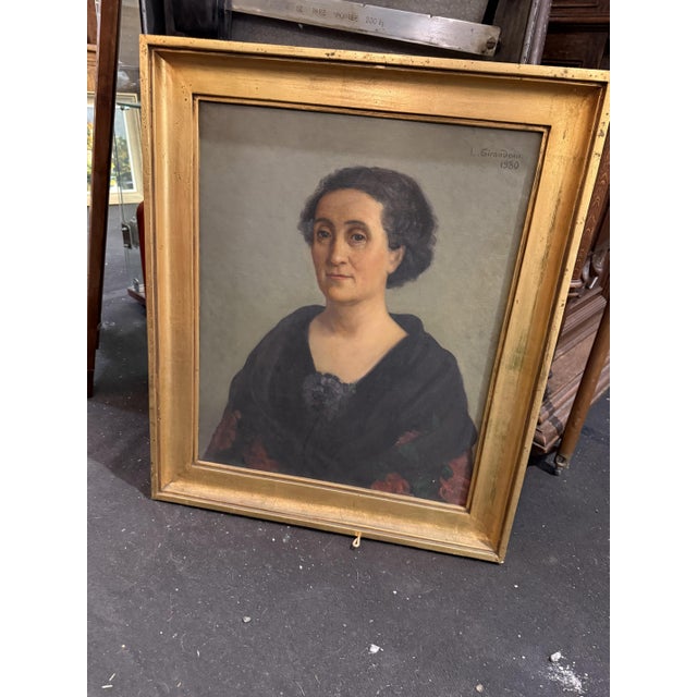 1930s Giraudeau, Portrait of a Woman, 1930, Oil on Canvas, Framed For Sale - Image 5 of 5