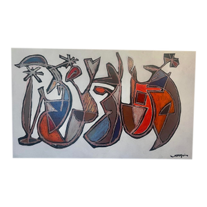 Large Abstract Mid-Century Painting by Artist Kenneth Joaquin (36” X 60”)