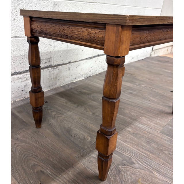 Early 20th Century Vintage Jacobean Revival Style Coffee Table Side Table End Table For Sale - Image 5 of 10