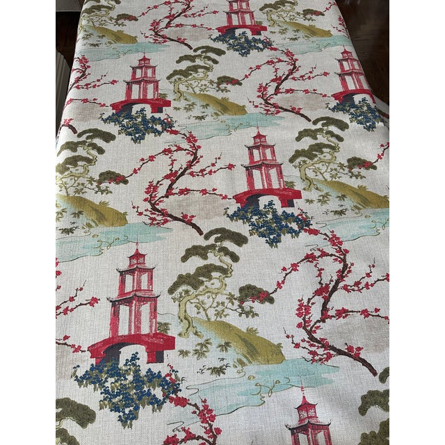 2010s Chinoiserie Upholstery Fabric -- 10yds For Sale - Image 5 of 5