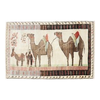 Vintage Turkish Donkey Camel Animal Rug - 3'4" x 5'4" For Sale