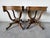 Brown Vintage Eclectic Mahogany Curule-Base Side Tables With Brass Inlay – Pair For Sale - Image 8 of 18