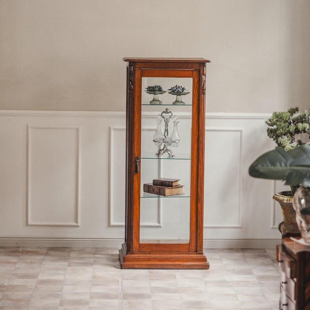 Art Nouveau Oak Display Cabinet, 1900s For Sale - Image 3 of 8
