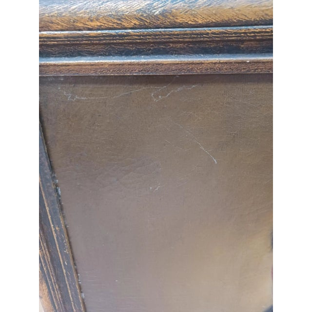 Antique framed oil painting on canvas of dignified gentleman. Canvas shows age. Framers stamp on back of frame