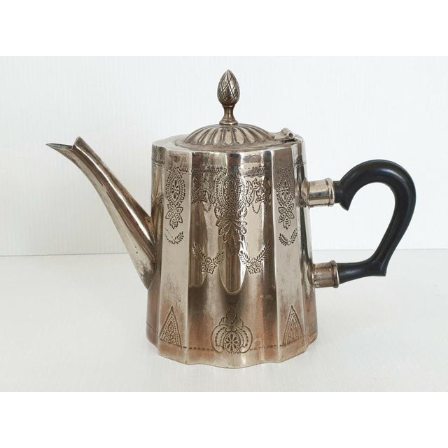 1930s Vintage Coffee Service in Silver-Plated Metal, 1930s-1940s, Set of 3 For Sale - Image 5 of 10