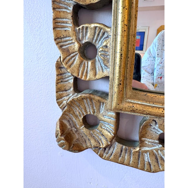 1980s Vintage Hollywood Regency Style Giltwood Mirror For Sale - Image 5 of 8
