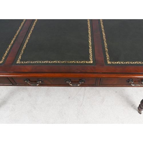 Victorian Mahogany Library Table or Desk, 1880 For Sale - Image 4 of 11