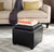 Tray Storage Ottoman, Java & Black For Sale - Image 4 of 6