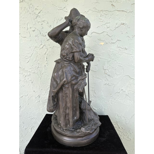 French Figural Sculpture Depicting “The Angelus” by Onnaing, Early 20th Century For Sale - Image 4 of 12