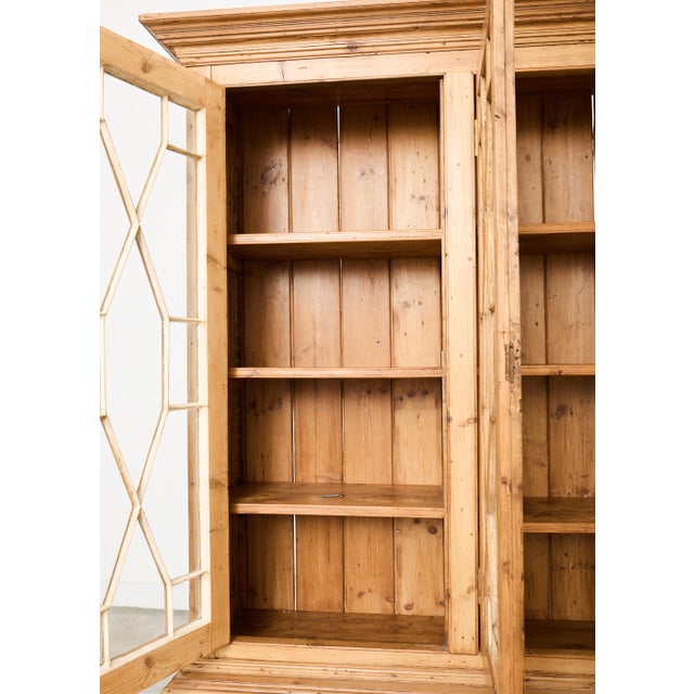 English George III Style Pine Astral Glazed Bibliotheque Bookcase For Sale - Image 11 of 17