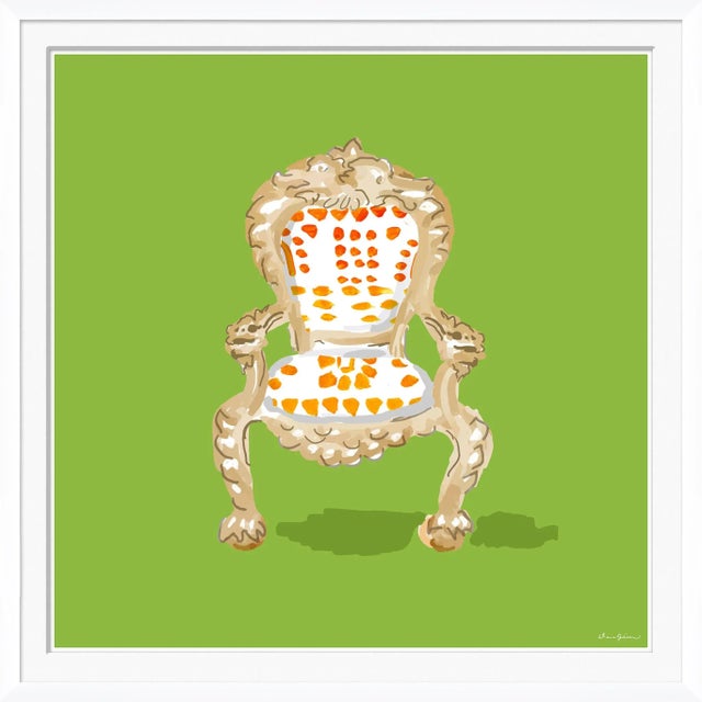 Contemporary Palace Chair, Green By Dana Gibson, Framed Art Print For Sale - Image 3 of 3
